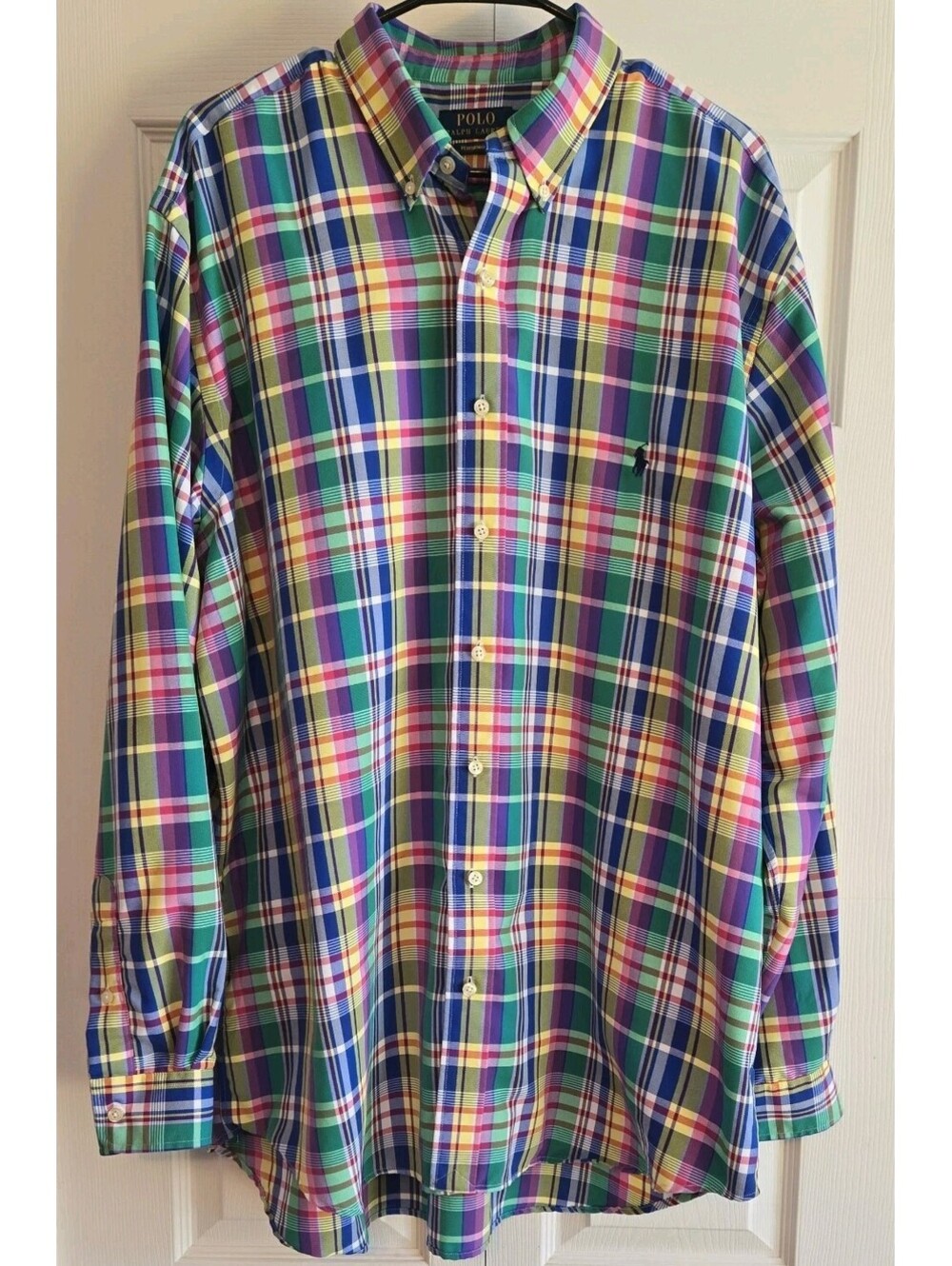 Polo Ralph Lauren XlT Peformance Mens Plaid Colorful Button Down Shirt Casual
